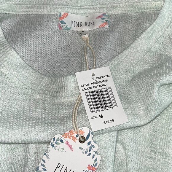 NWT Pink Rose lightweight sweater mint green medium juniors - Picture 8 of 10